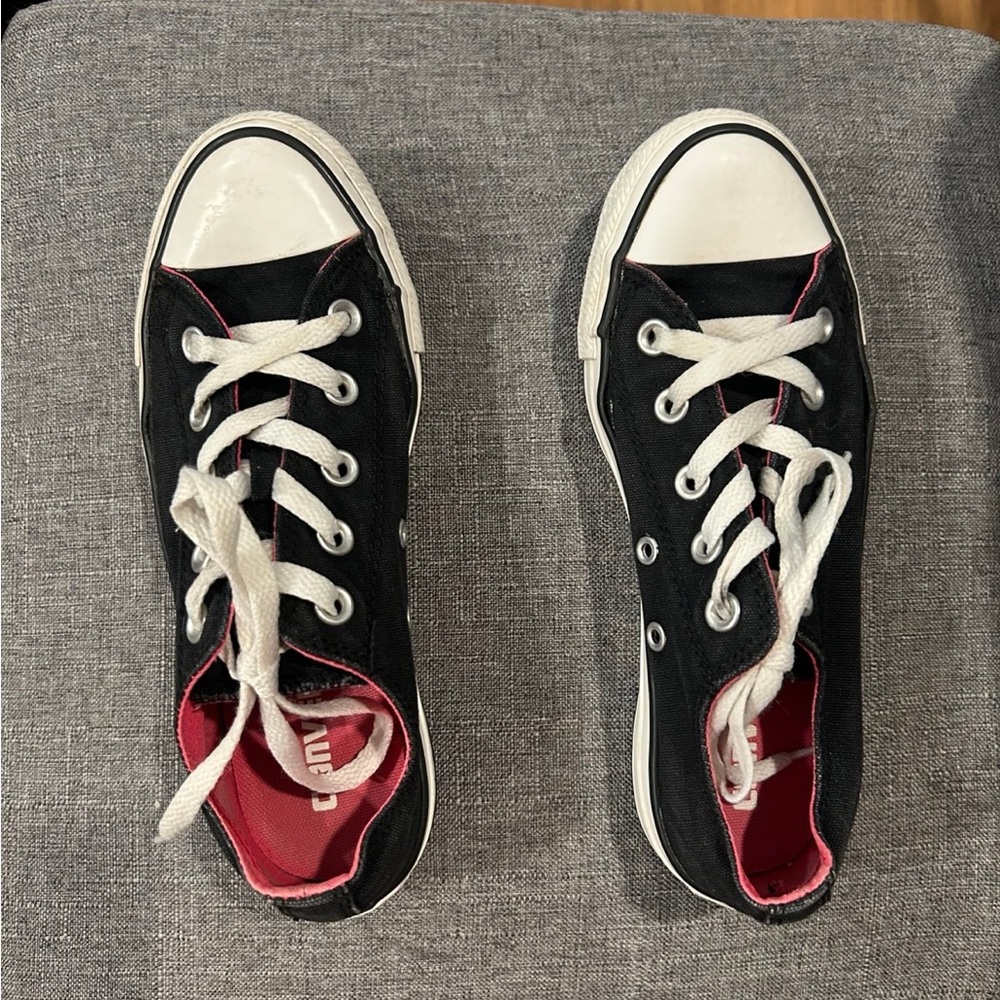 Converse Black Sneakers with Pink Interior
